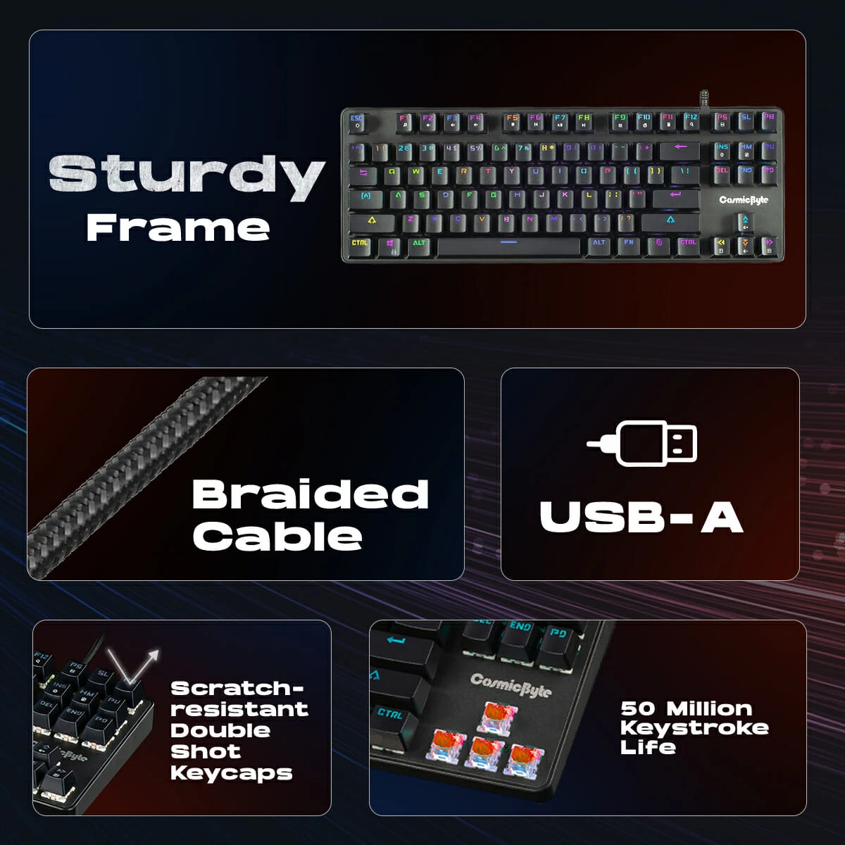 Cosmic Byte Pandora TKL Mechanical Keyboard Upgraded with Swappable Switches  - Cosmic Byte