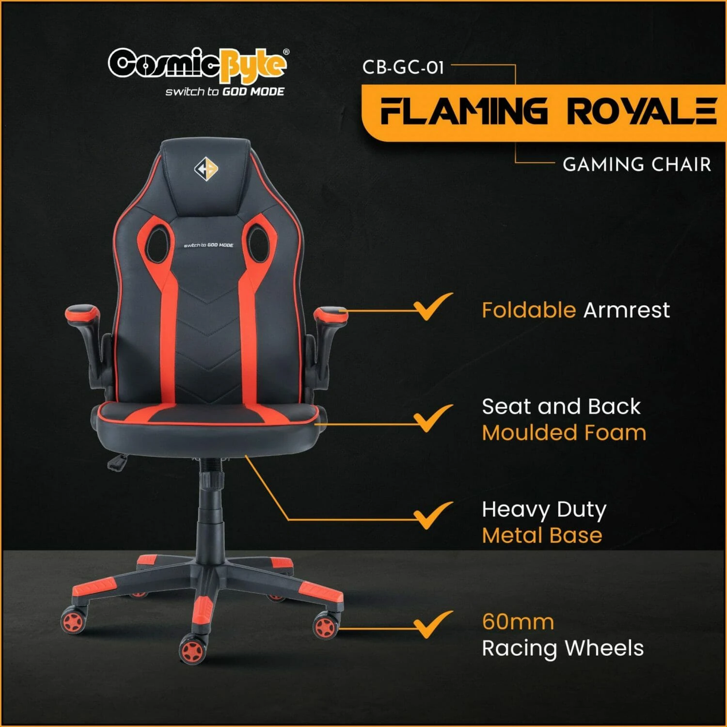 Cosmic Byte CB GC 01 Flaming Royale Gaming Chair