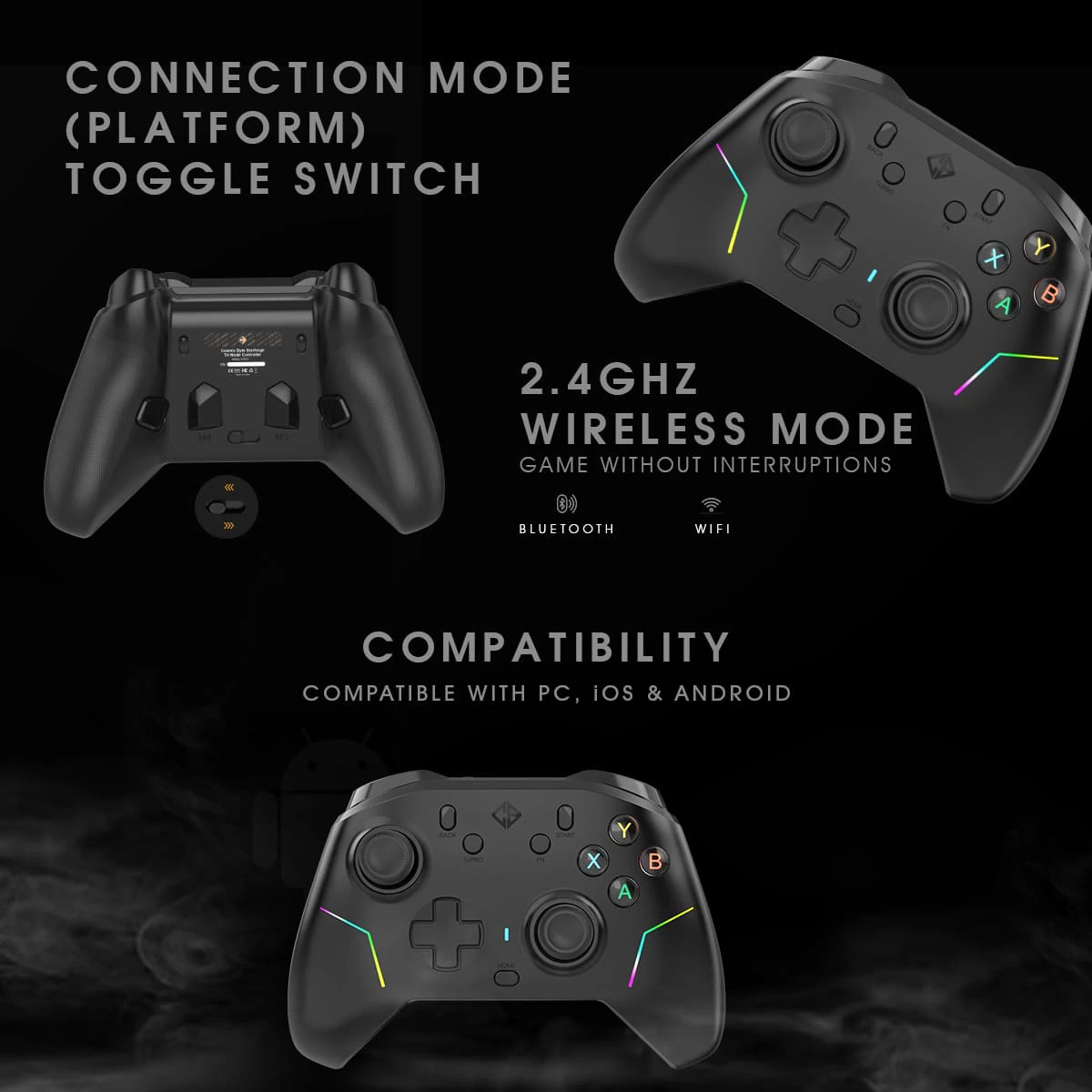 Cosmic Byte Starforge Tri-Mode Controller, Replaceable TMR