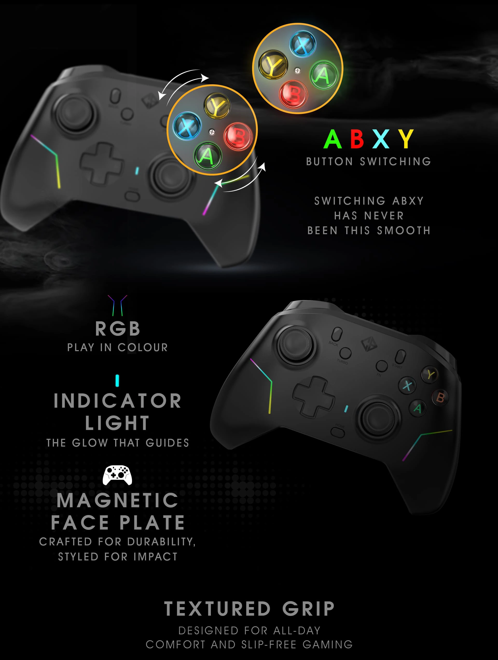 Cosmic Byte Starforge Tri-Mode Controller, Replaceable TMR Joysticks - Green Apple Compunet